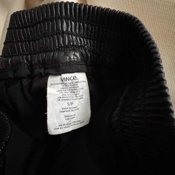 Vince Black Leather Joggers, size Small - Picture 5 of 6